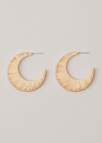 Phase Eight Raffia Hoop Jewellery White USA | 6728340-FP